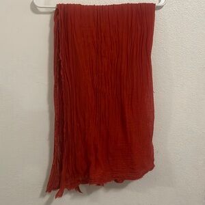 Zara Scarf / Shawl / Wrap Unisex Rusty Color Lightweight Fringe Ends.